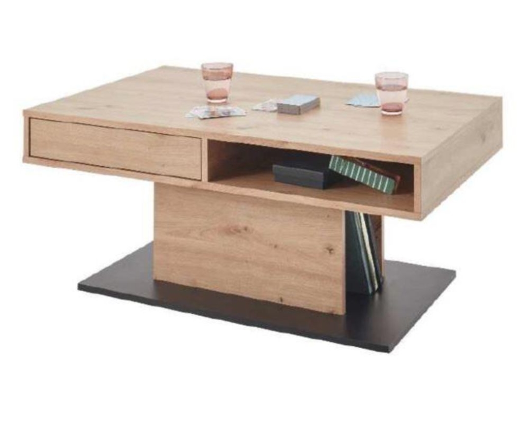 Couchtisch "Stefan", ca. 100x45x60 cm - Braun/Schwarz - 1