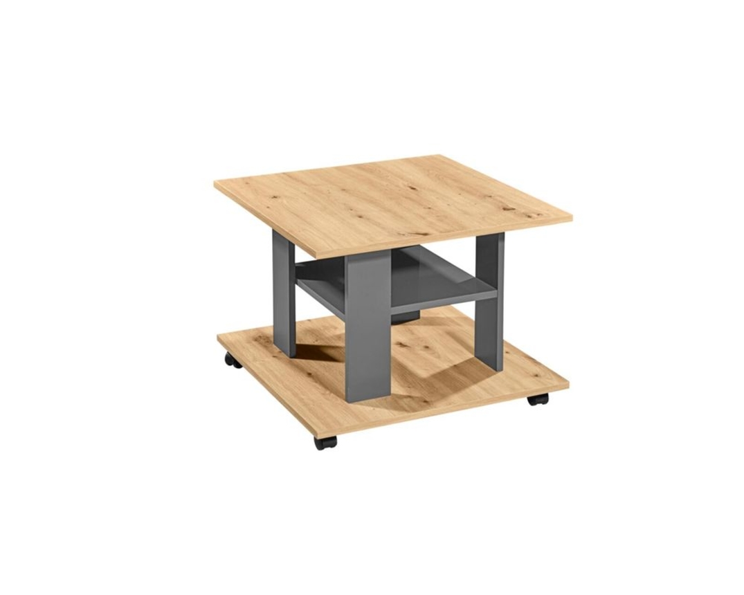 Couchtisch "Stockton", ca. 60x60 cm - Braun/Schwarz - 1