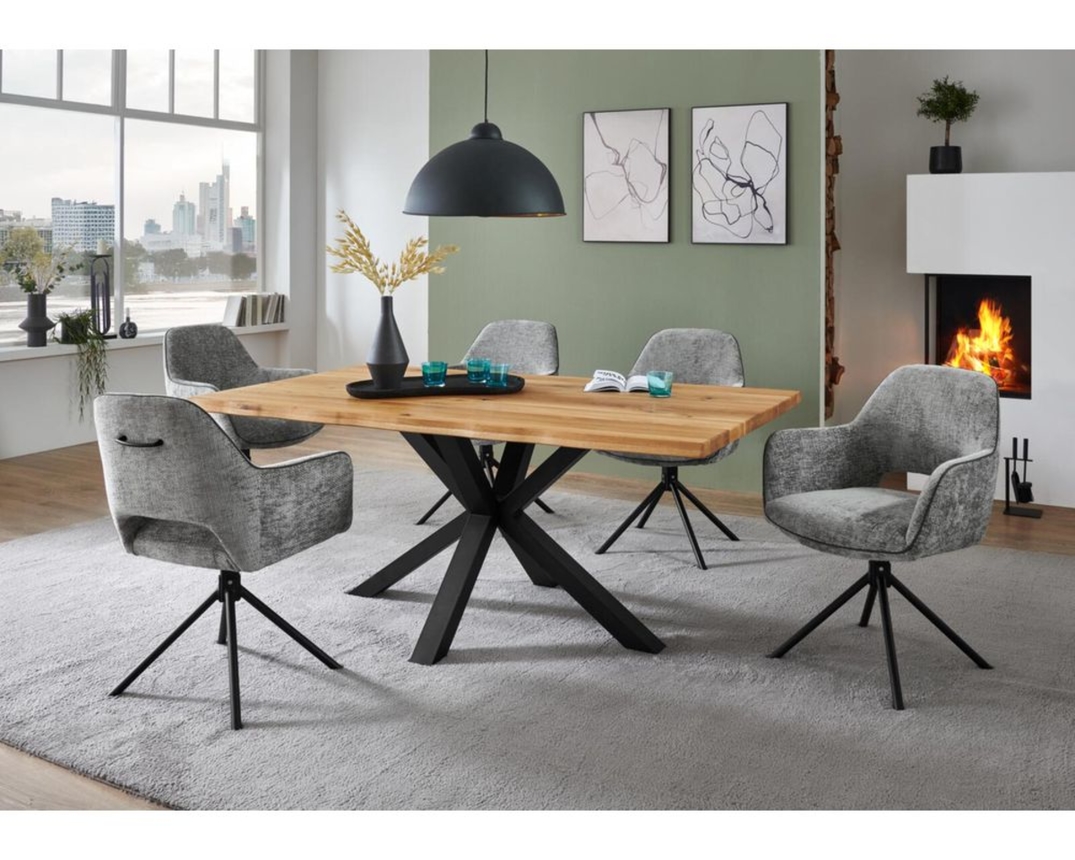 Armlehnstuhl "Steinfurt", drehbar - Chenille Grau - 1