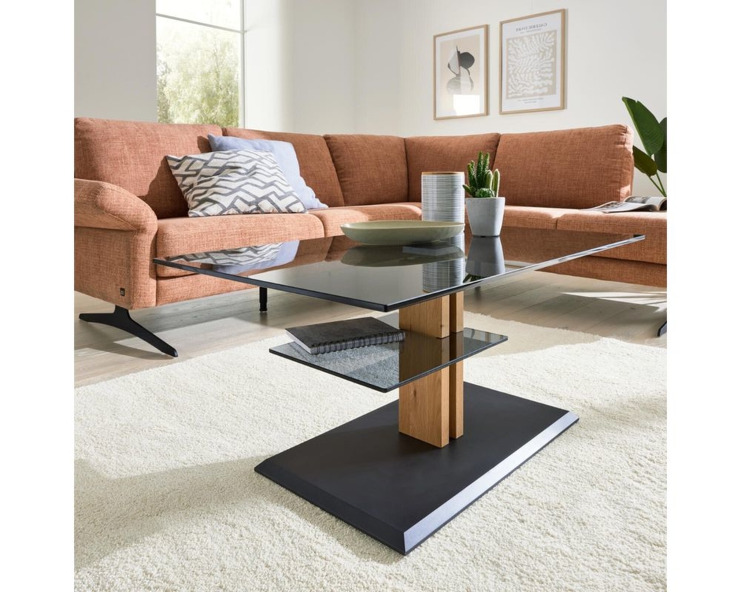 Interliving Couchtisch 6212, rollbar, mit Lift - Braun/Schwarz - 3
