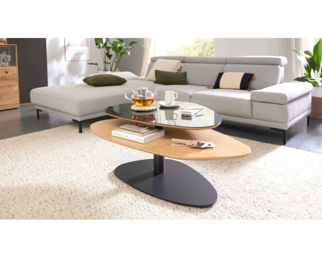 Interliving Couchtisch 6225, höhenverstellbar - Braun/Schwarz - 1