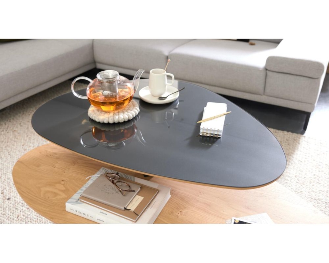 Interliving Couchtisch 6225, höhenverstellbar - Braun/Schwarz - 2