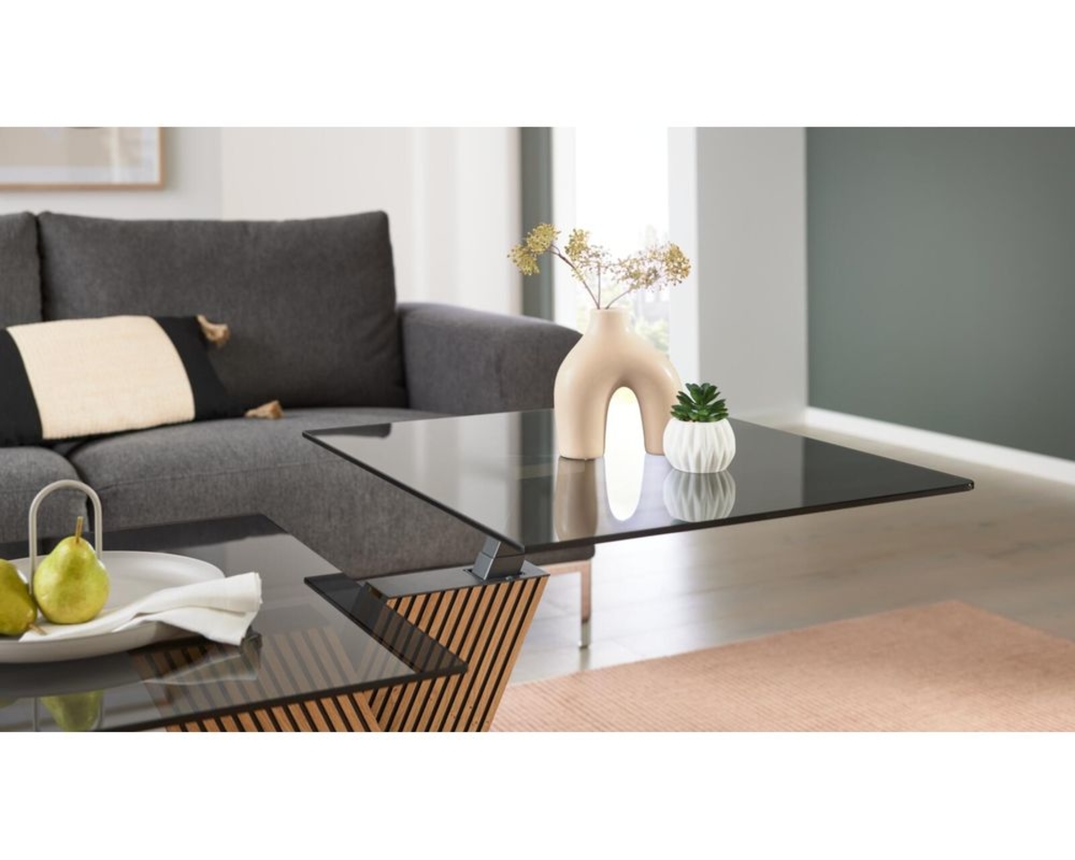Interliving Couchtisch 6226 mit Hydro-Lift-Mechanik - Schwarz/Braun - 6