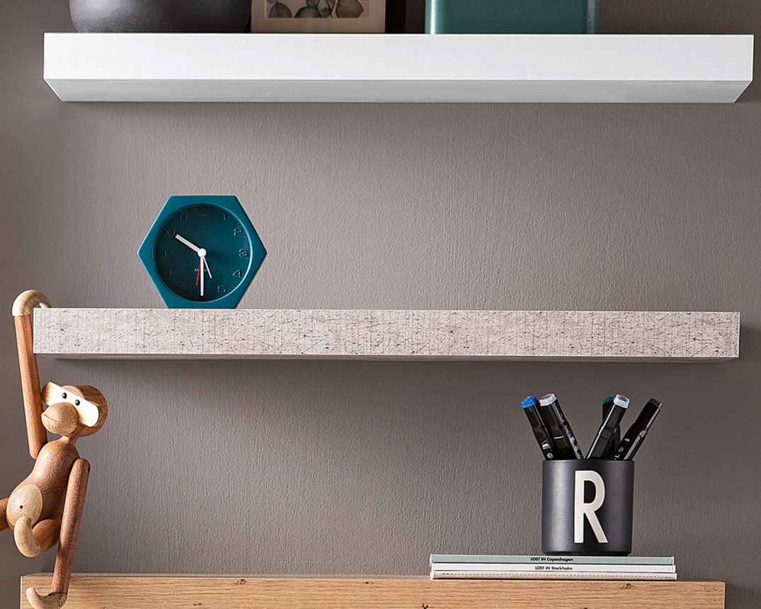 Regal/Wandboard/Steckboard "Maine" grau/Beton Nachbildung, ca. 60 cm - grau/Beton - 1