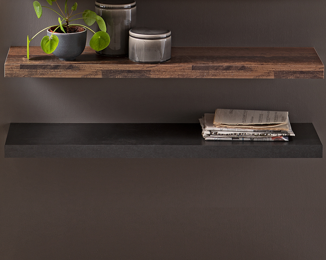 Regal/Wandboard/Steckboard "Maine" Schwarzstahl Nachbildung, ca. 90 cm - schwarz - 1