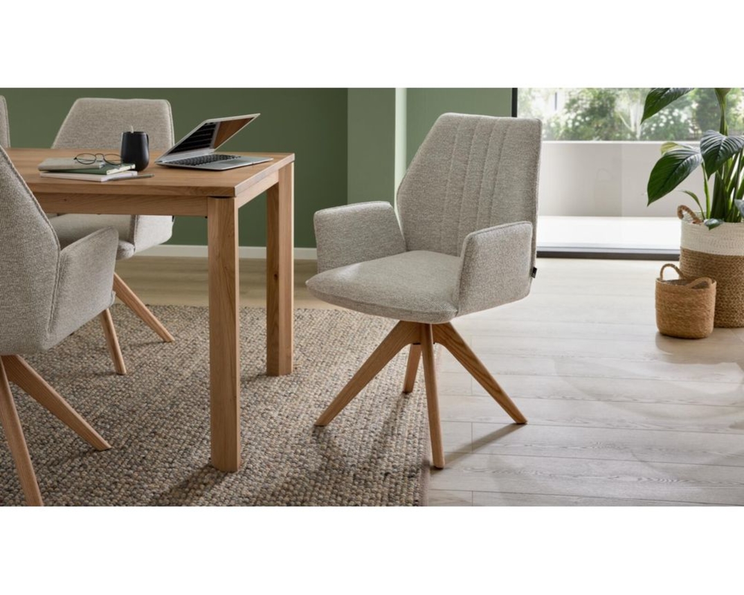 Interliving Armlehnstuhl 5102 mit Stativgestell - Biancofarben/Leinenfarben - 1