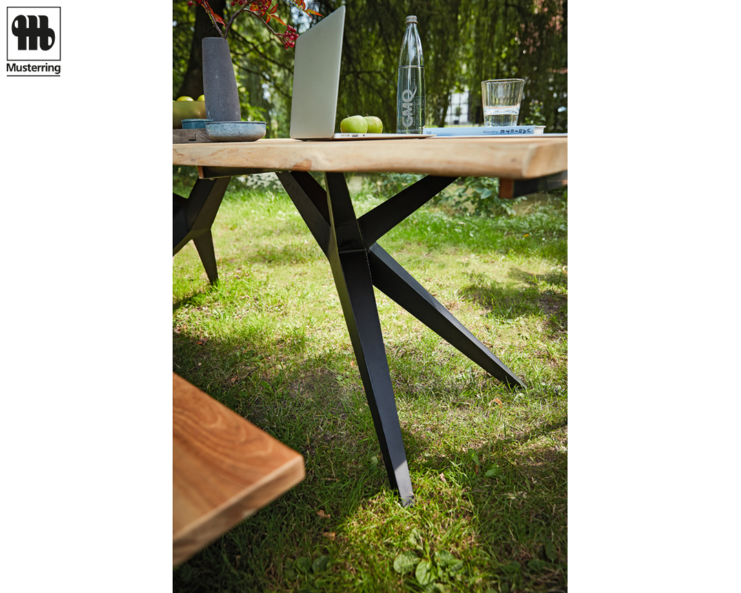 Gartentisch "Holland" Musterring ca.220 x 76 x 95 cm, Teakholz massiv mit Baumkante - grau/anthrazit/Holz - 4