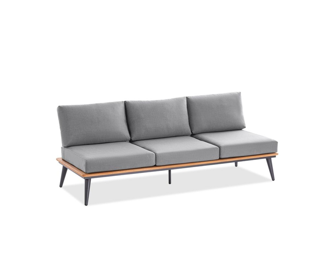 3-Sitzer Sofa "Serra" ca. 218x81 cm - Anthrazit / Naturfarben - 1