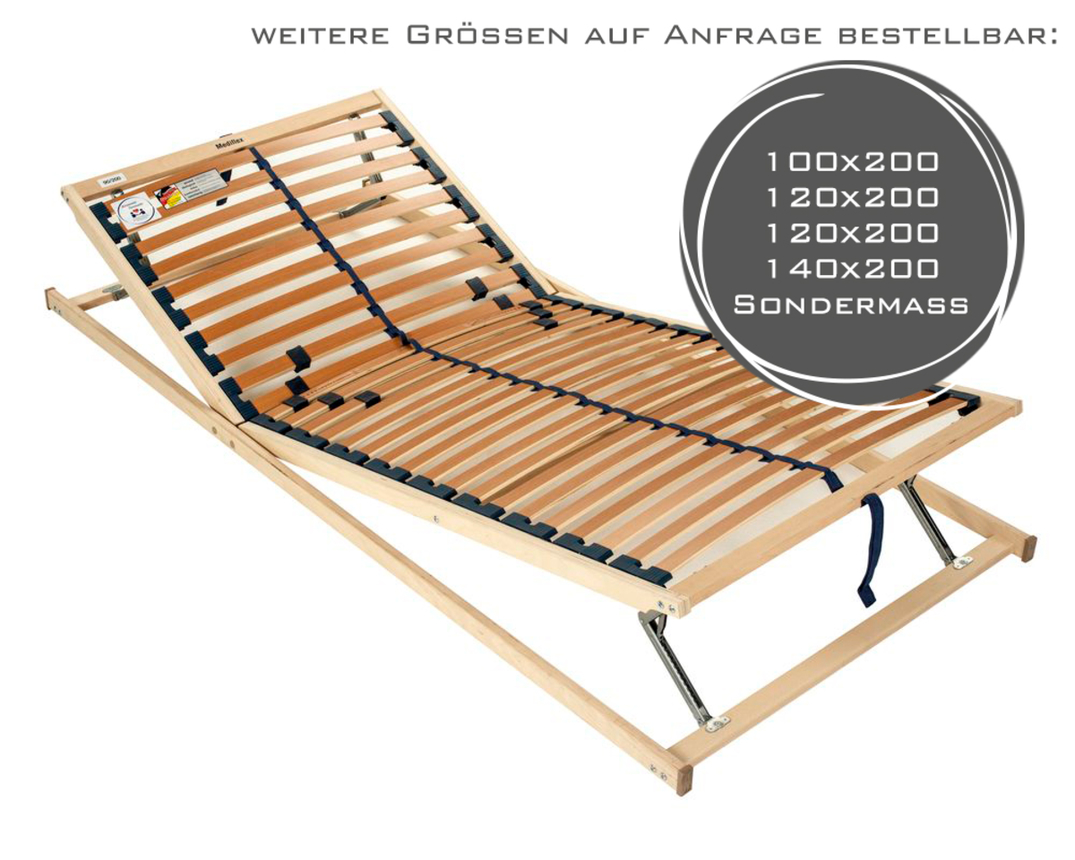 Bettrahmen Lattenrost "Berti" 90x200 cm -verstellbar- - beige - 2