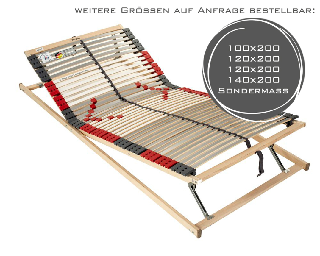 Bettrahmen Lattenrost "Birgit" 90x200 cm -verstellbar- - beige - 2