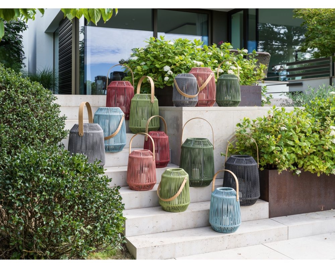 Laterne "Nele" von Stern, Kordel-Look, grün - Farngrün - 2