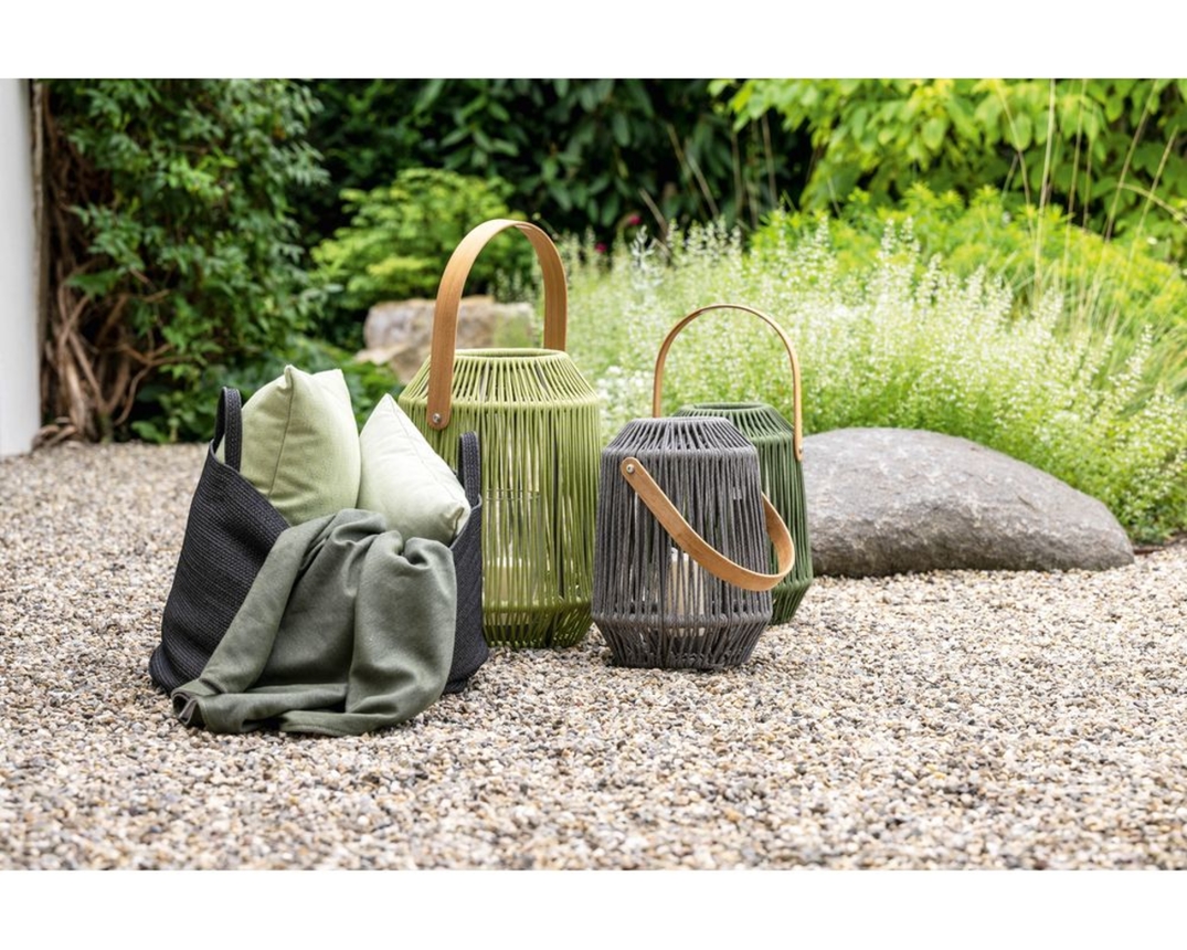 Laterne "Nele" von Stern, Kordel-Look, dunkelgrün - Dunkelgrün - 3