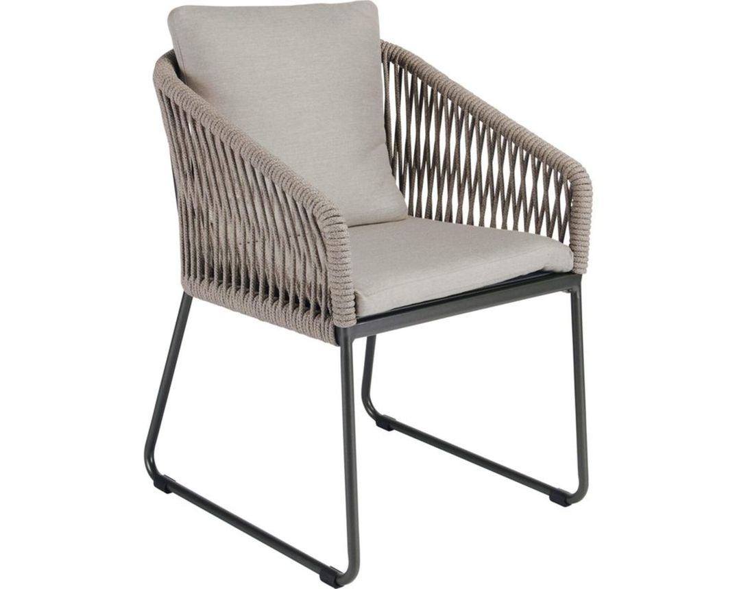 Stern Kufensessel "Marla" inkl. Kissen, Kordel - Graubraun - 1