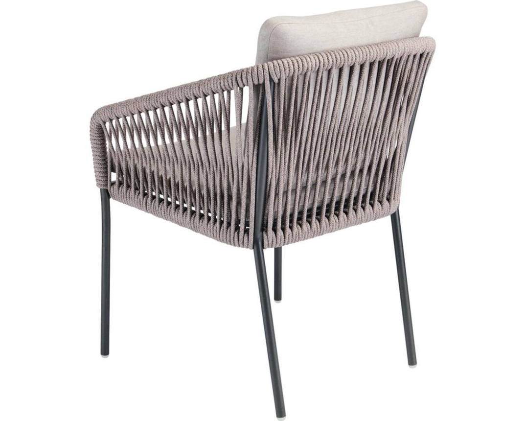 Stapelsessel "Marla", Kordel salt / Kissen graubraun - Salt / Graubraun/ Anthrazit - 2