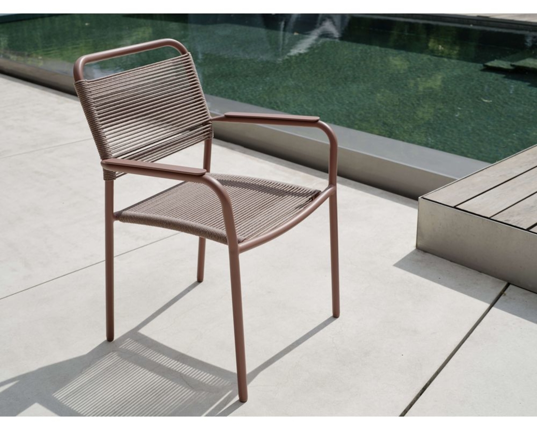 Stern Stapelsessel "Joris", Terra, Aluminium/Kordel-Look - Terra - 3