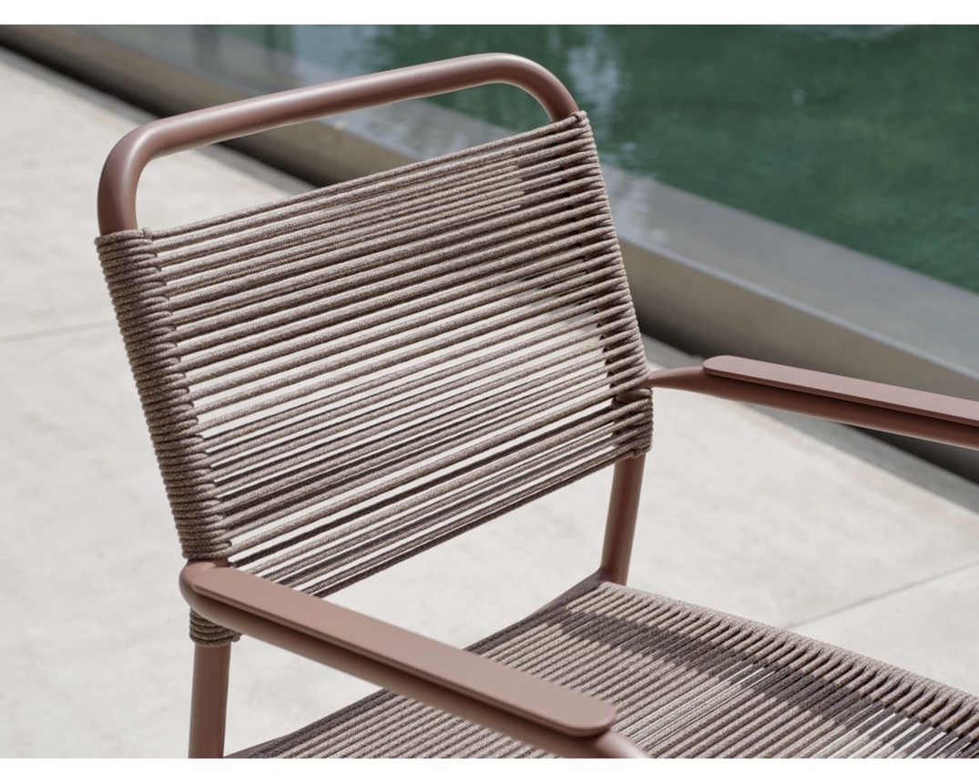 Stern Stapelsessel "Joris", Terra, Aluminium/Kordel-Look - Terra - 5