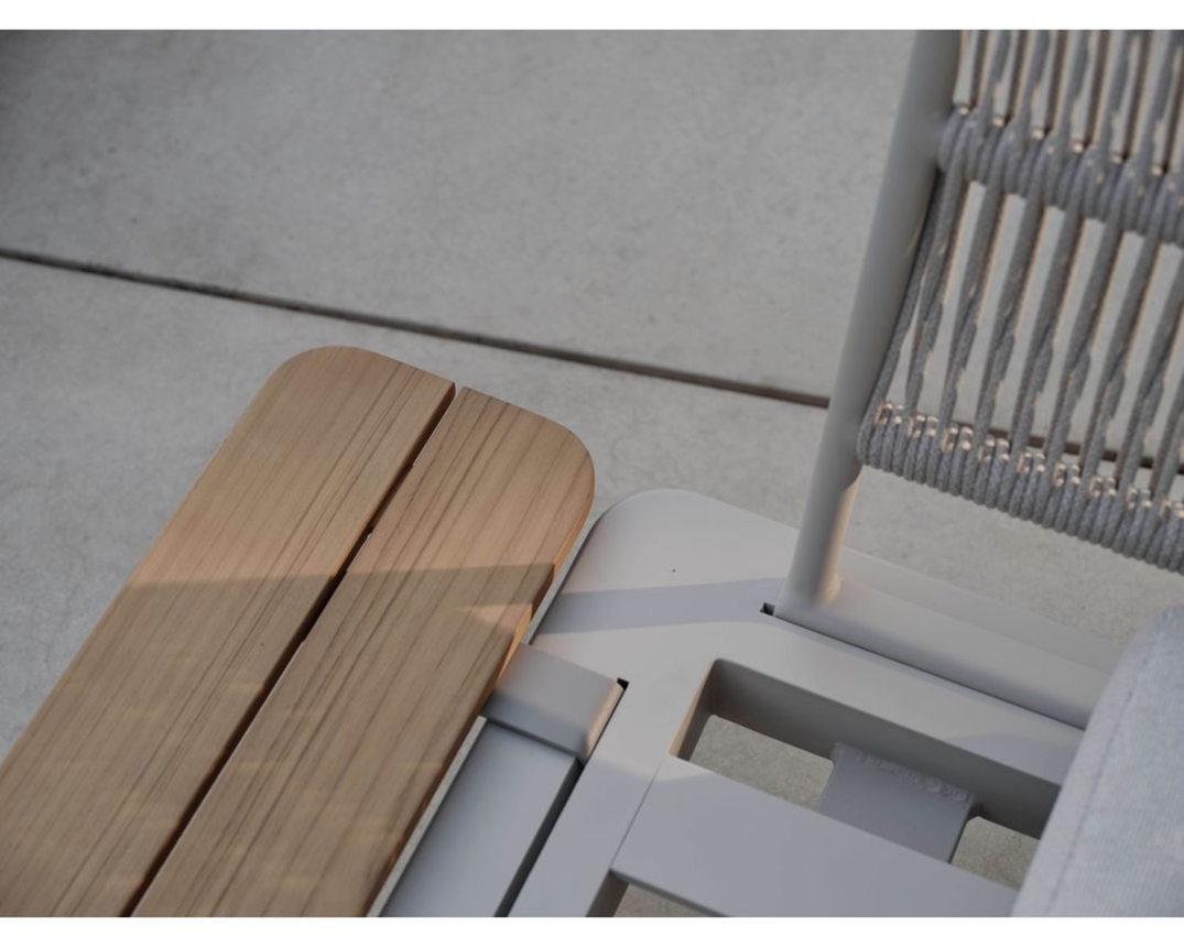 Stern Anstecktisch "Enya" aus Teakholz, klein - Braun/Greige - 2