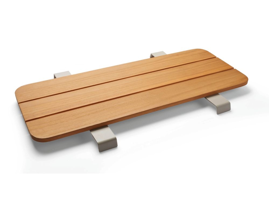 Stern Verbindungstisch "Enya" aus Teakholz, groß - Braun/Greige - 1