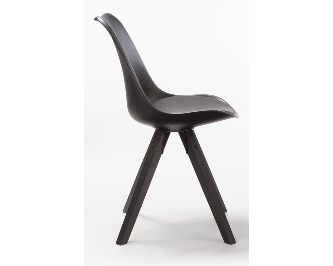 Esszimmerstuhl Allner - Schwarz / Rubberwood - 1