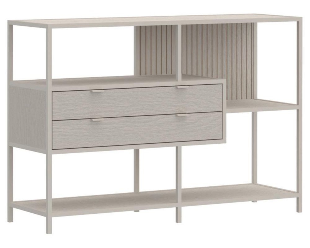 Regal "Ascheberg" mit 2 Böden, 2 Schubkästen, wendbaren Rückwänden - Grau - 1