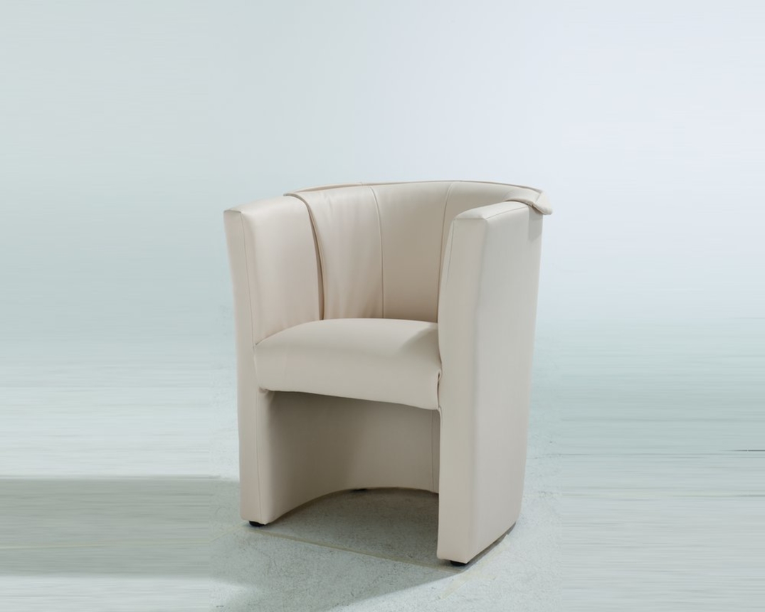 Sessel, leger "Isendorf" im Lederlook, beige,  ca. 78x81x74 cm - beige - 1