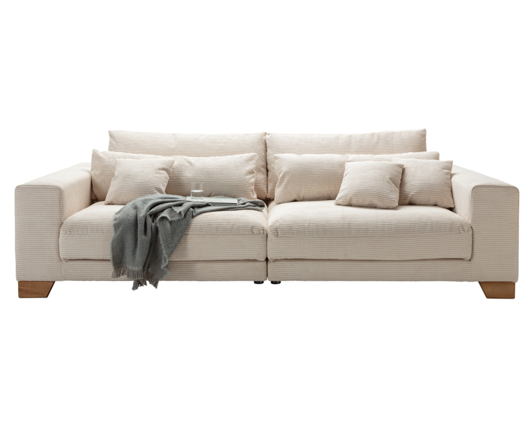 Bigsofa "Irkutsk" Cordbezug beige, ca. 286 cm - beige - 1