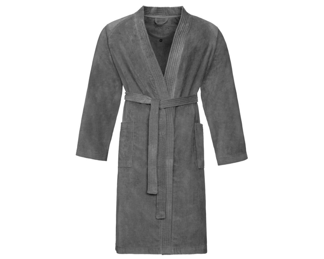 Bademantel "Dallas", Größe XXL, grau - Flanell - 1
