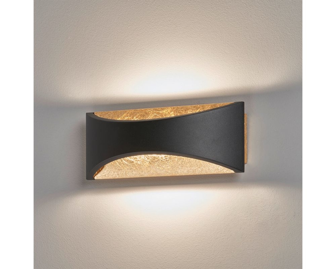 LED-Wandleuchte "Rio" mit Schalter - Schwarz/Gold - 2