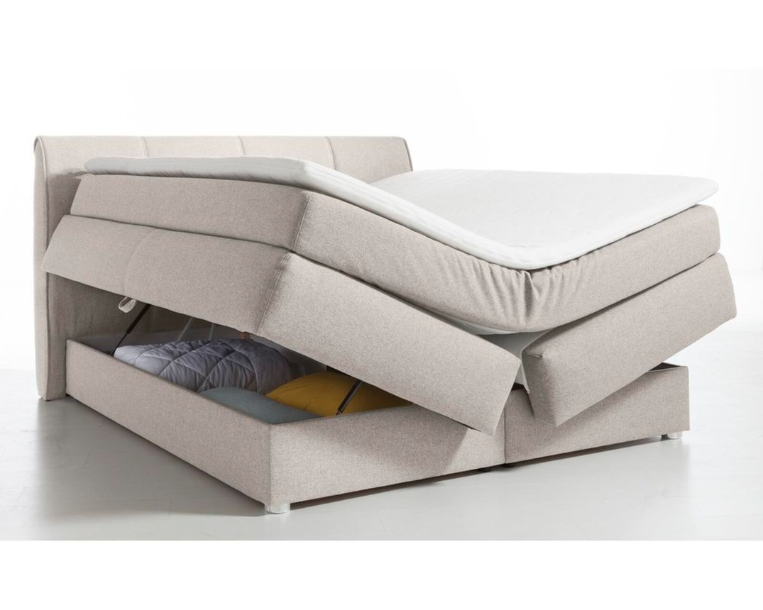 Boxspring-Bett "Julbach" inkl. 2 Bettkästen - Beige-Grau - 2