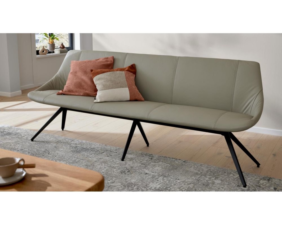 Interliving Bank 5115, Leder, Metallgestell - Braun/Schwarz - 2