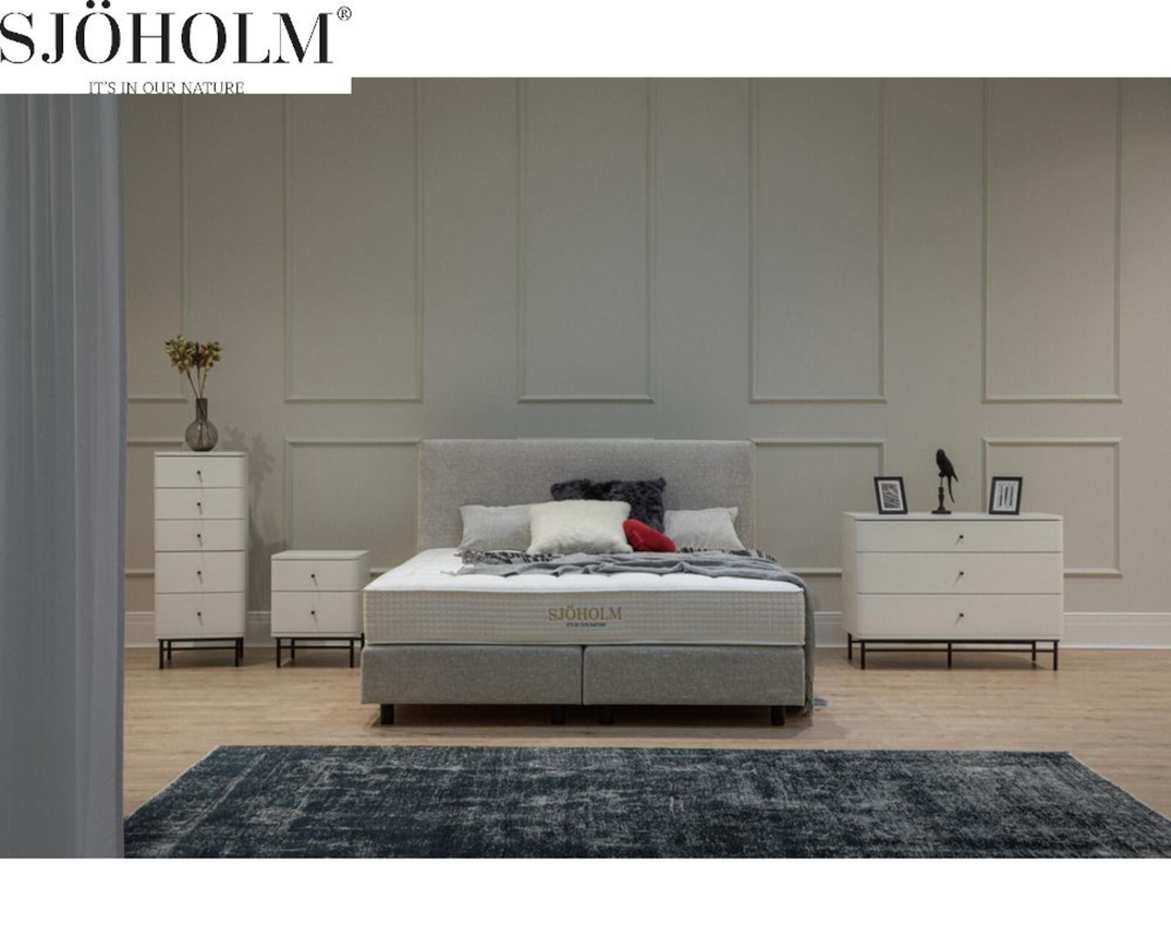 Sjöholm Boxspringbett mit Kopfteil Enö, ca. 180 x 200 cm - Stone 60 Light - 2