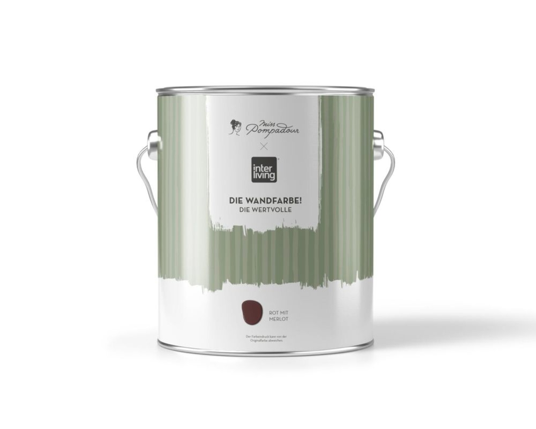 MissPompadour Wandfarbe "Die Wertvolle", Rot mit Merlot / 2,5 L - Rot mit Merlot - 2