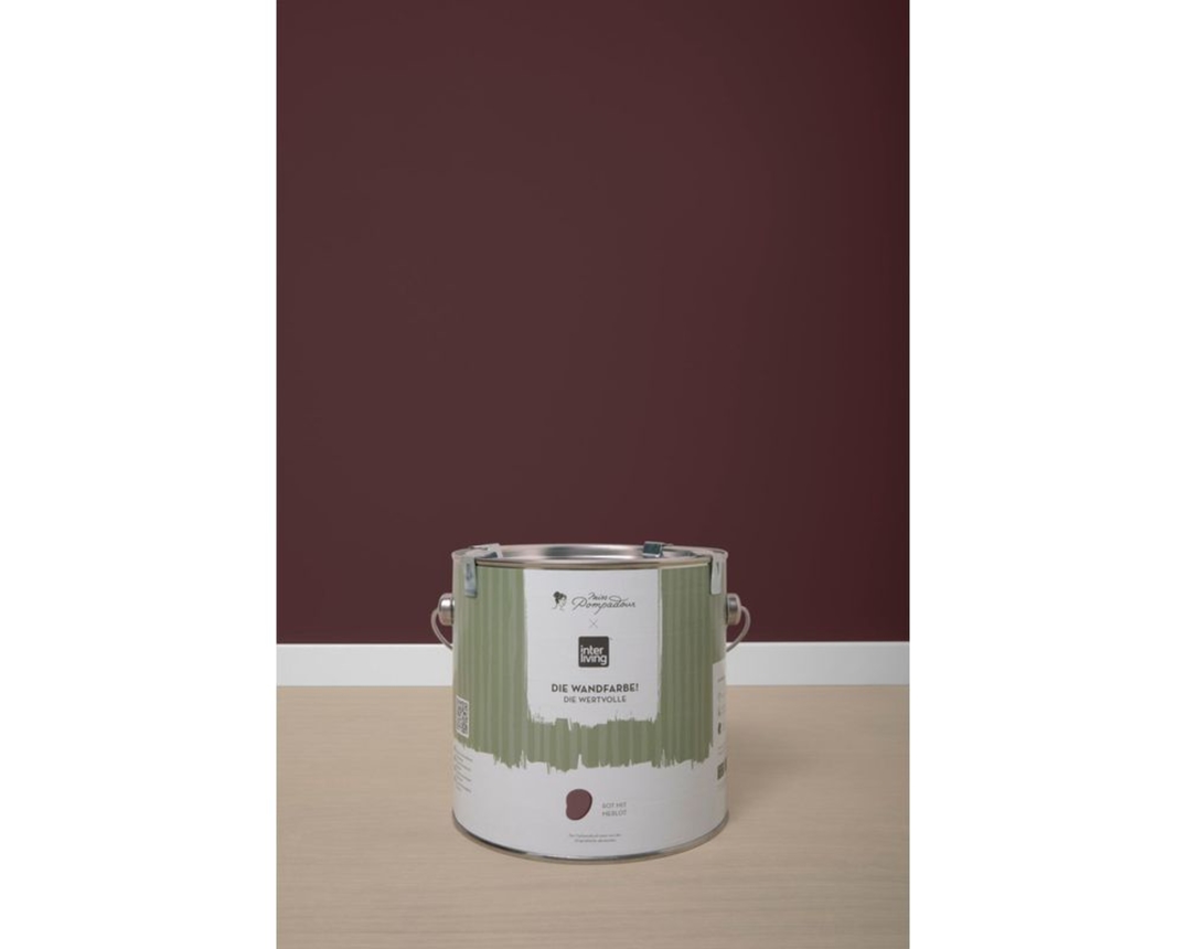 MissPompadour Wandfarbe "Die Wertvolle", Rot mit Merlot / 2,5 L - Rot mit Merlot - 6