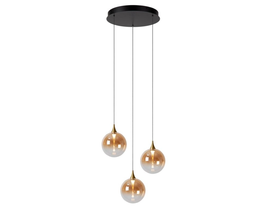 LED-Pendelleuchte "Gisela", 3-flammig - Amber - 2