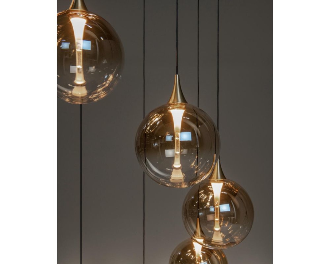 LED-Pendelleuchte "Gisela", 8-flammig - Amber - 4