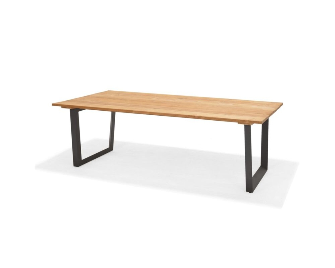 Esstisch / Gartentisch "Jimmy" mit Kufengestell - Braun/Grau - 1