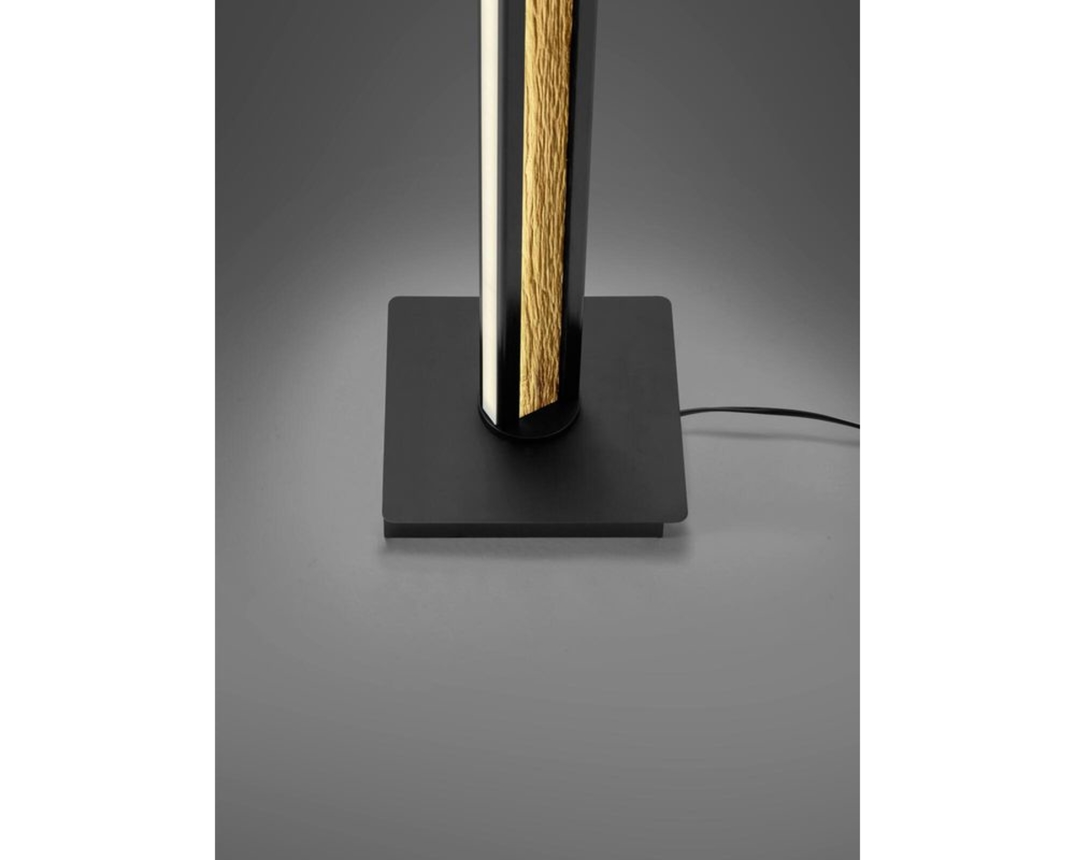 LED-Stehleuchte "Heloise", Spaltholz/Metall - Schwarz/Braun - 2