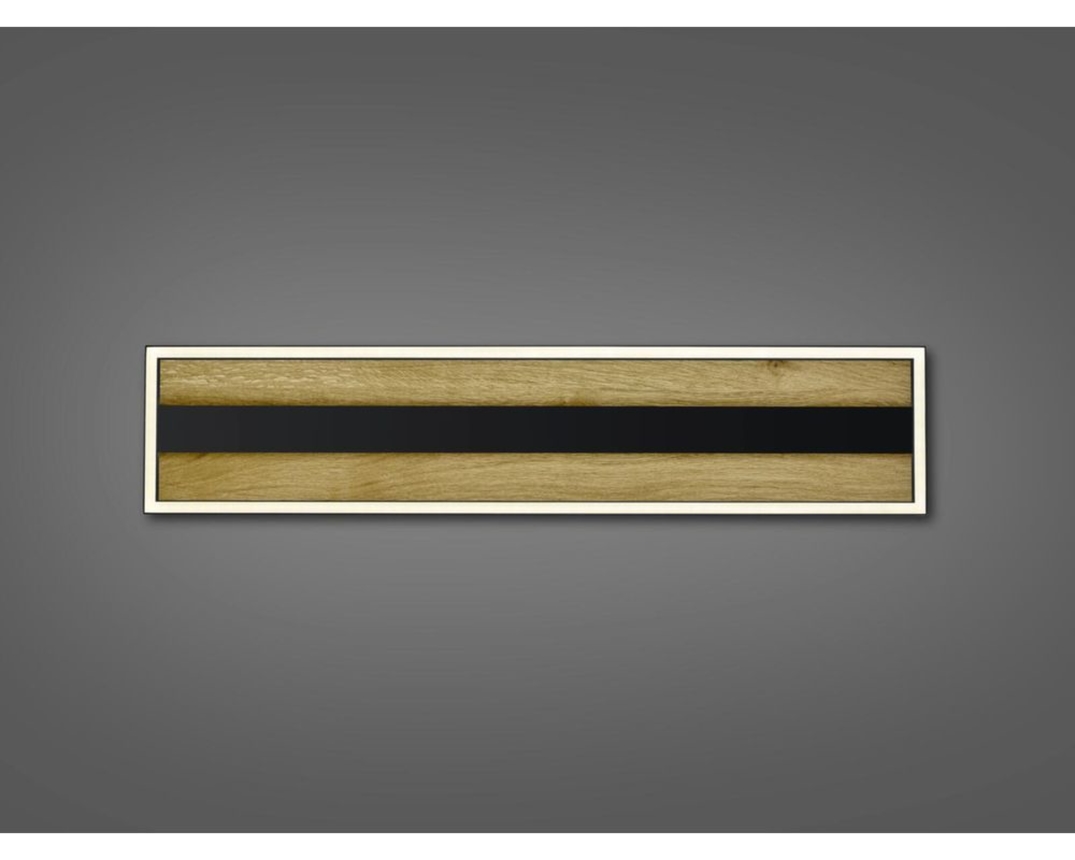 LED-Deckenleuchte "Heloise", Metall/Spaltholz - Schwarz/Braun - 2