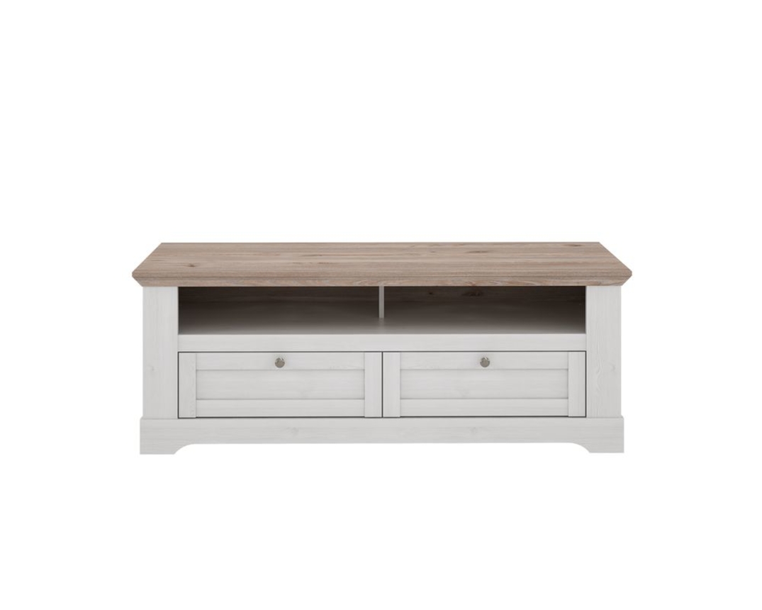 TV-Unterschrank "Fernanda" mit zwei Schubladen - Oak Nelson/Snowy Oak - 2