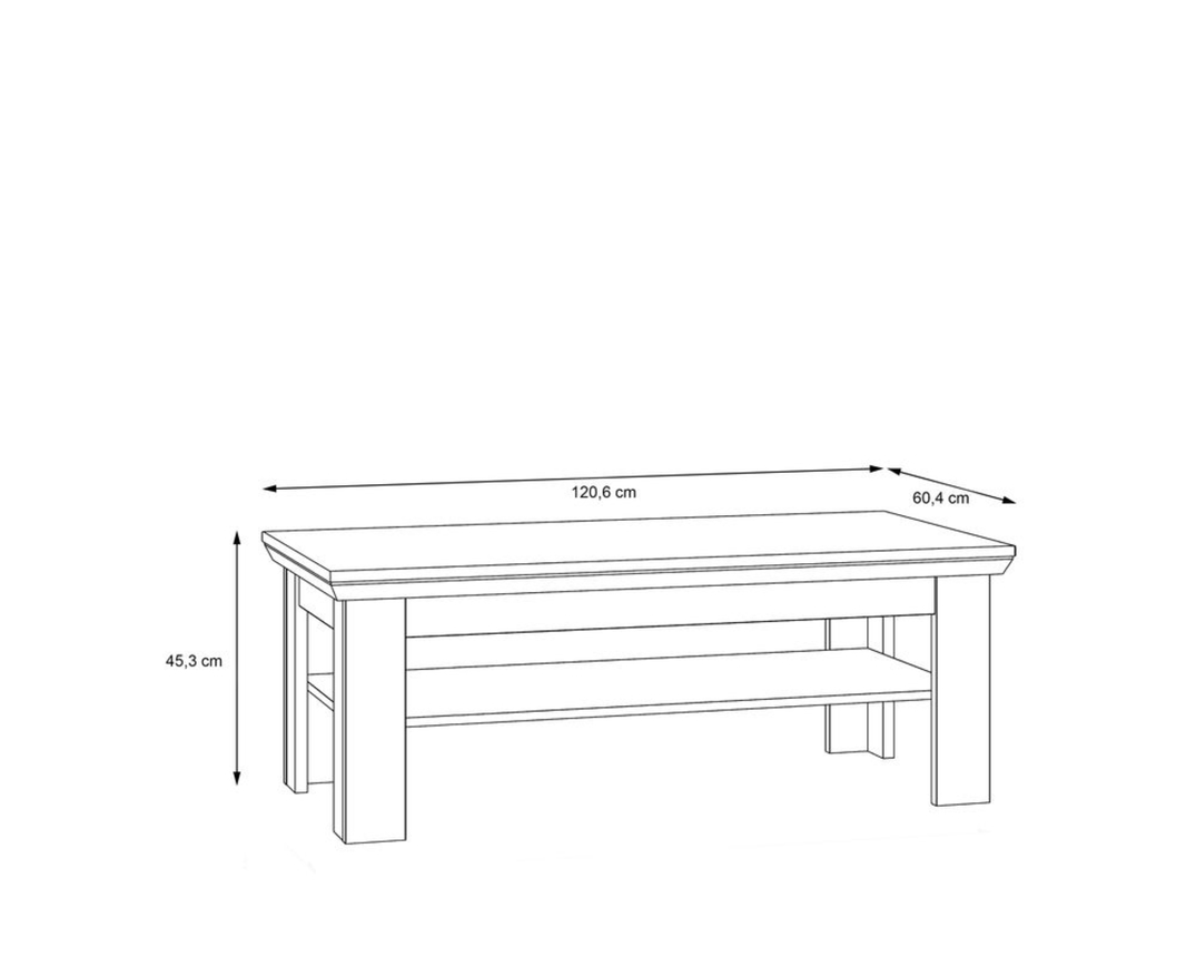 Couchtisch "Fernanda", ca. 121x61 cm - Oak Nelson/Snowy Oak - 4