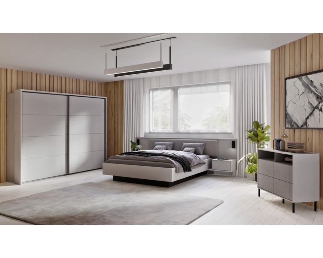 Bettanlage Florenz mit 2 Nachttischen, ca. 180x200 cm - Secret grey - 7