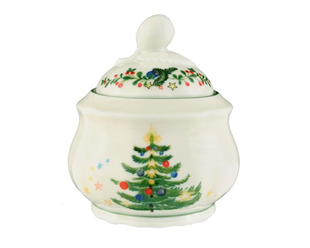 Zuckerdose "Marie Luise Weihnachten", aus Porzellan. - Weiß - 1