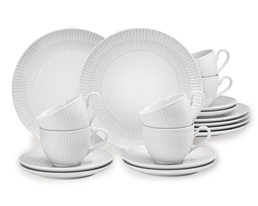 18-teiliges Kaffeeservice-Set "Amina", weiß - Weiß - 1