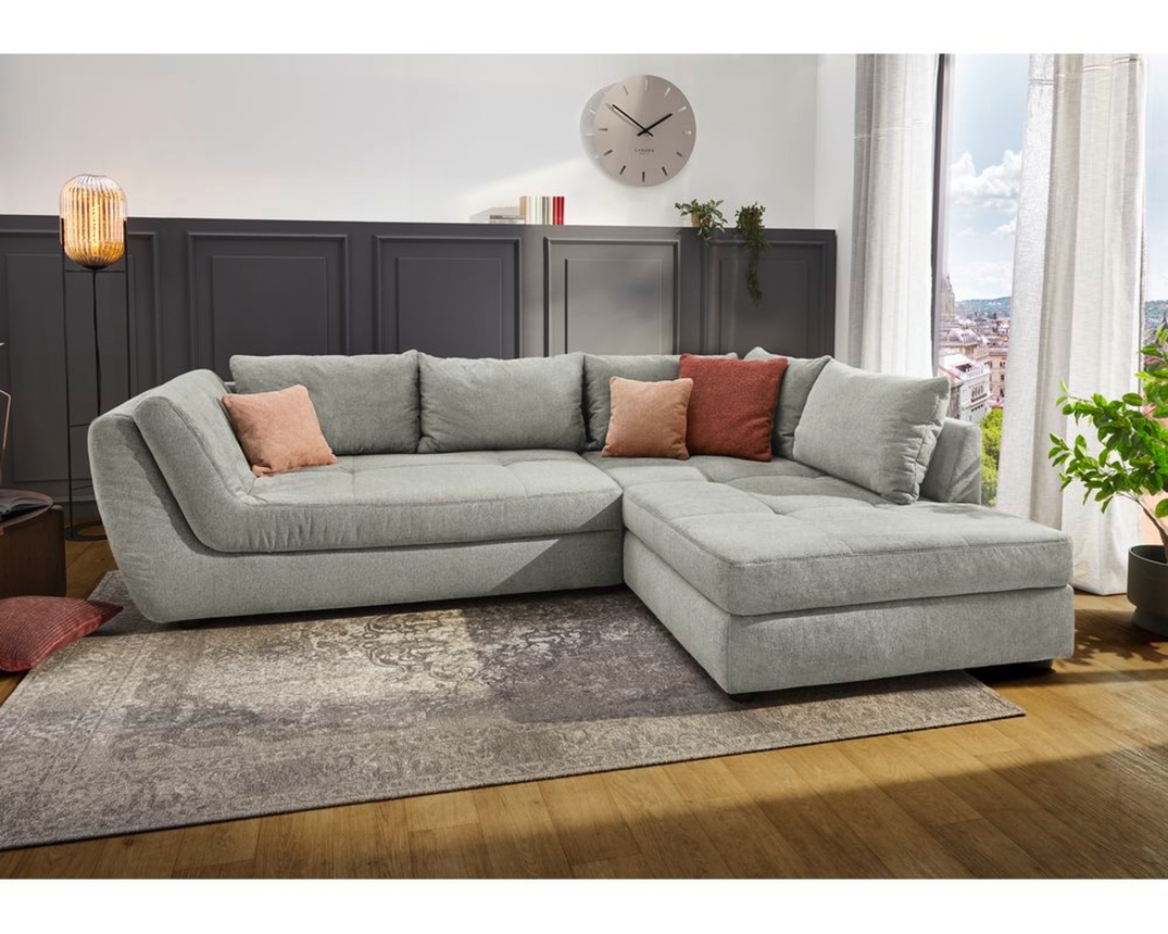 Wohnlandschaft "Jaana", leger, inkl. 8 Kissen - Mittelgrau - 1