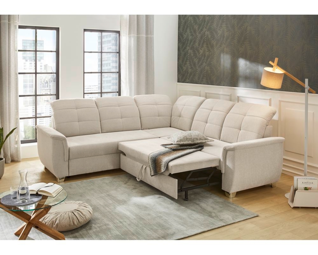 Wohnlandschaft "Jonathan", leger, mit Gästebett, Stauraum & Relaxfunktion - Beige - 5