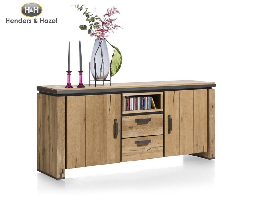 Sideboard "Farmland"  Henders & HazelEiche/Metall,  LED-Beleuchtung - Railway Brow - 2