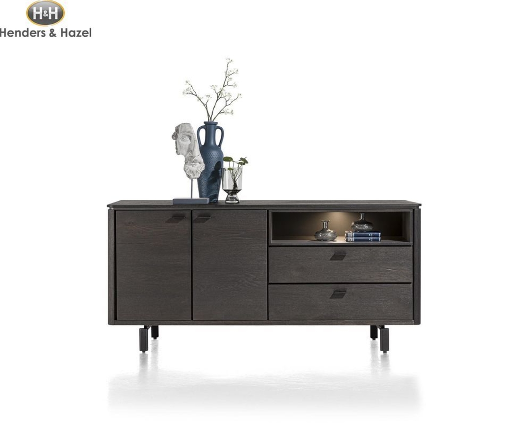 Sideboard "Livada" Henders & Hazel Wildeichen Furnier grau - grau - 1