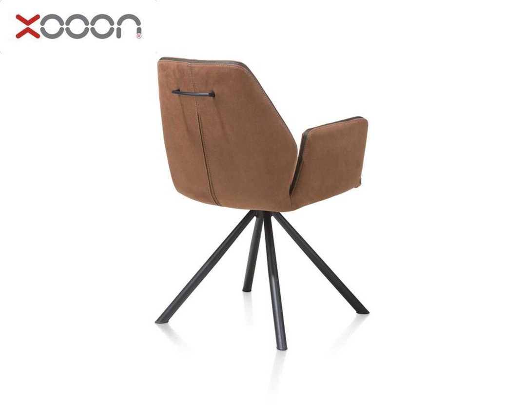 XOOON Armlehnstuhl "Kane", braun mit Drehgestell - Cognac - 4