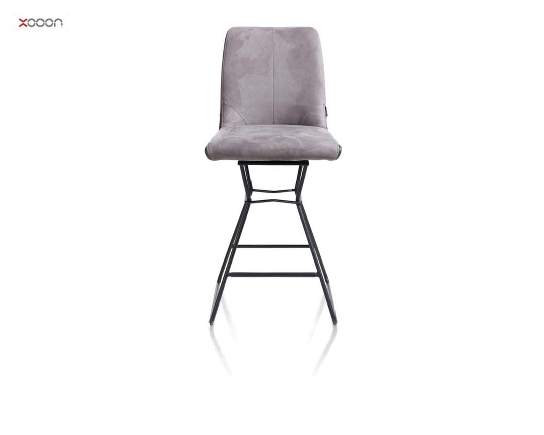 XOOON Tresenstuhl "Arwen" Steelgrey, Kufengestell schwarz, 180 Grad drehbar - Steelgrey - 2
