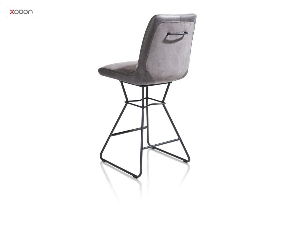 XOOON Tresenstuhl "Arwen" Steelgrey, Kufengestell schwarz, 180 Grad drehbar - Steelgrey - 3